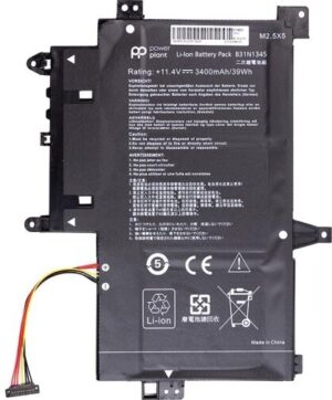 Батарея для ноутбука PowerPlant Asus Transformer Book Flip TP500L B31N1345 11.4V 3400mAh (NB431373) (NB431373 / PowerPlant)