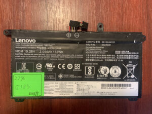 B5183 Акумулятор Оригінальний LENOVO SB10L84122 Знос: 22% T570 T580 P51S P52S.