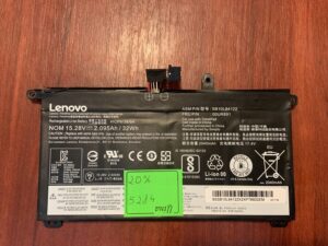Акумулятор Оригінальний LENOVO SB10L84122 Знос: 20% T570 T580 P51S P52S. (5284)